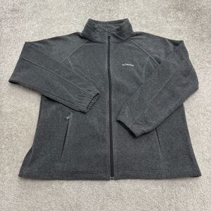 Columbia Fleece Full Zip Jacket Womens 1X Plus Charcoal Gray Outdoor Hiking Trek